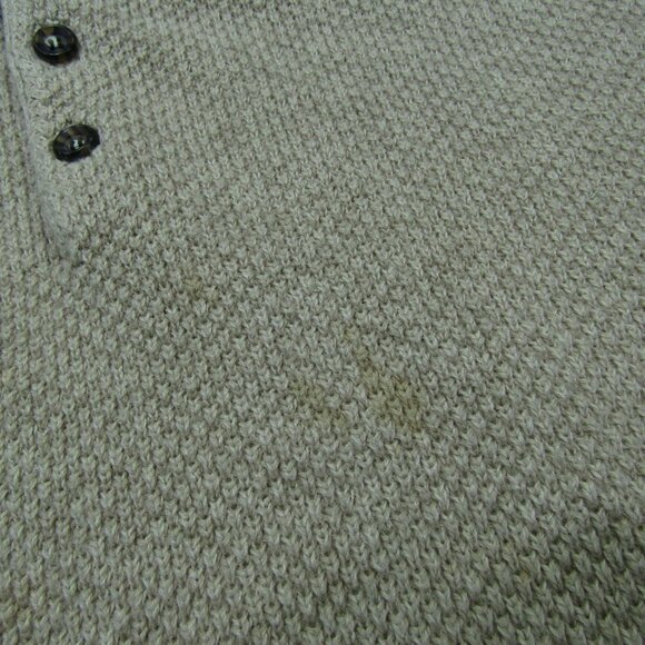 Woolrich Sweater Mens Medium Beige Fisherman Grandpa Logo Casual Gorpcore Hiking - Picture 2 of 4
